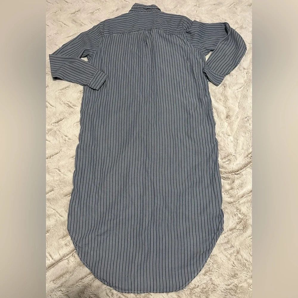 GAP pinstripe long-sleeve button-down shirt dress - Picture 11 of 11